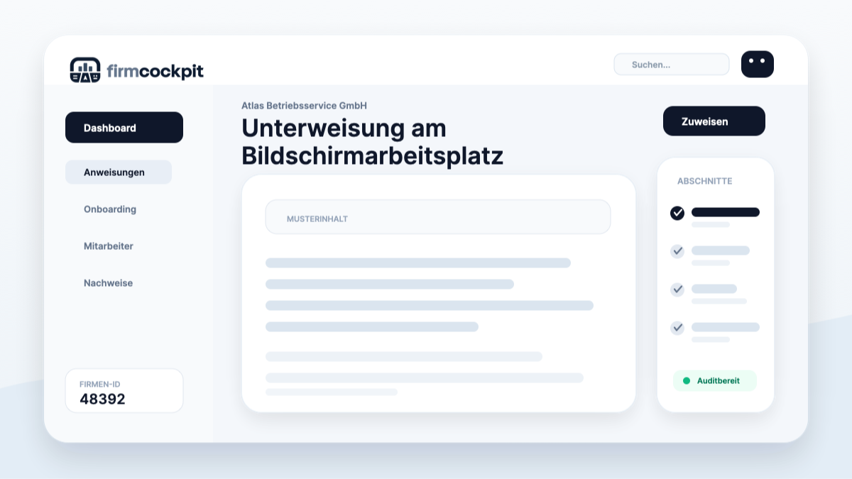 FirmCockpit Blogbild: Unterweisung am Bildschirmarbeitsplatz: Ergonomie und Gesundheit
