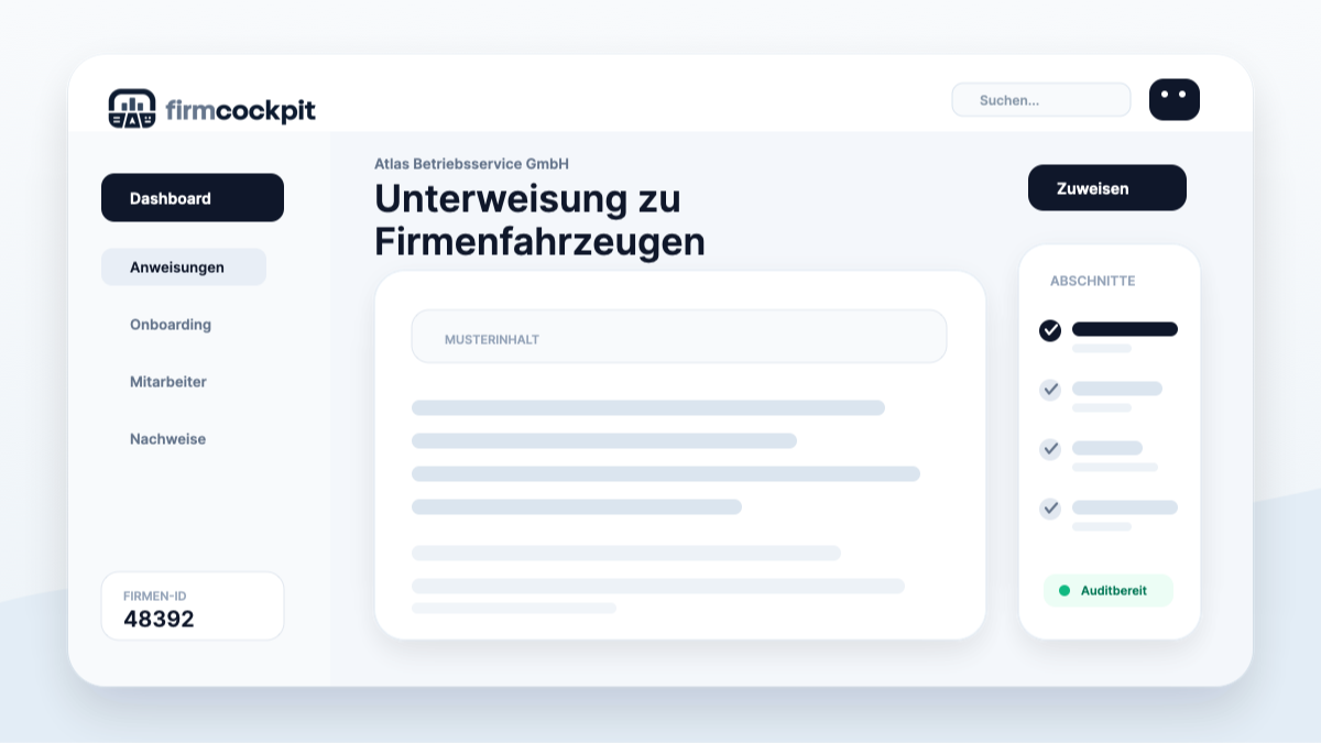FirmCockpit Blogbild: Unterweisung zu Firmenfahrzeugen: sichere Nutzung dokumentieren