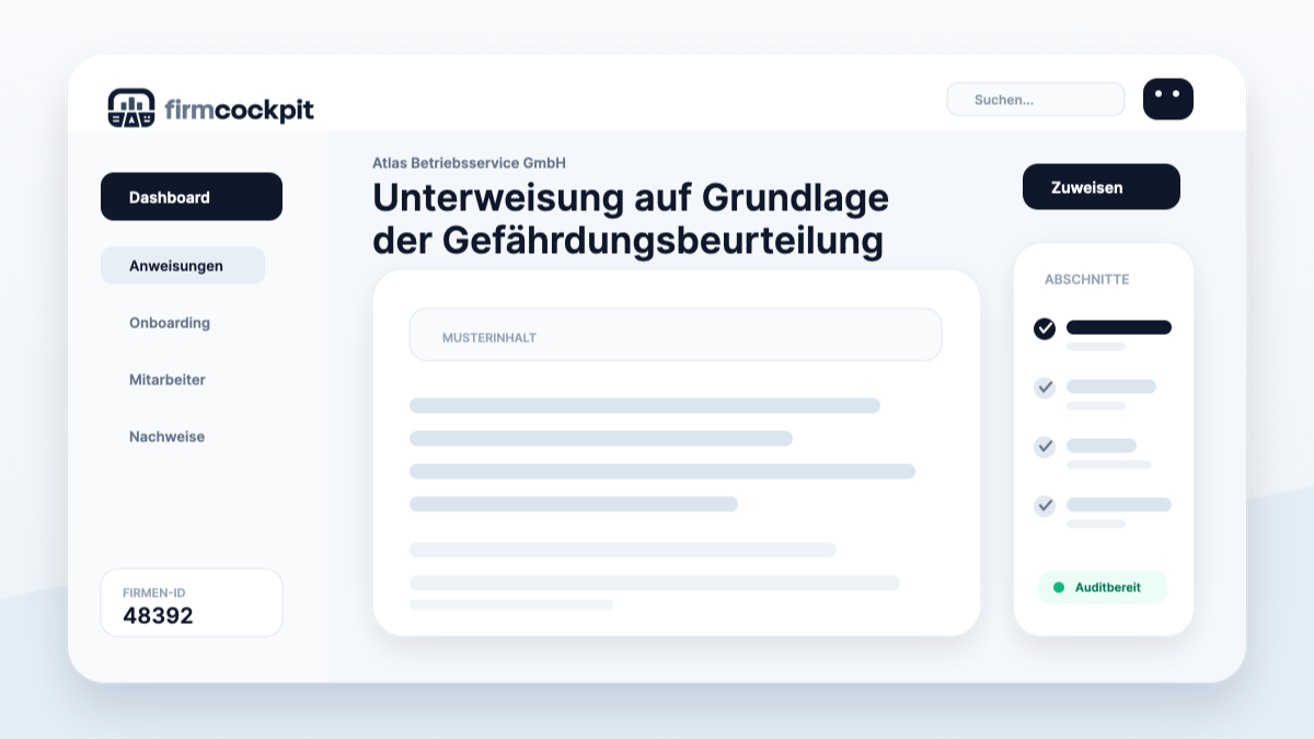 FirmCockpit Blogbild: Unterweisung auf Grundlage der Gefährdungsbeurteilung: so hängt beides zusammen