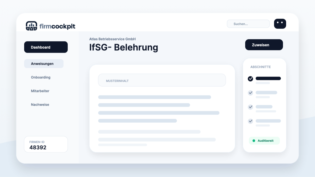 FirmCockpit Blogbild: IfSG-Belehrung: Unterweisung nach Infektionsschutzgesetz