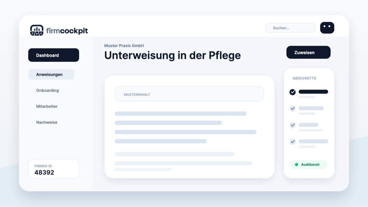 FirmCockpit Blogbild: Unterweisung in der Pflege: Muster für sichere Pflegeabläufe