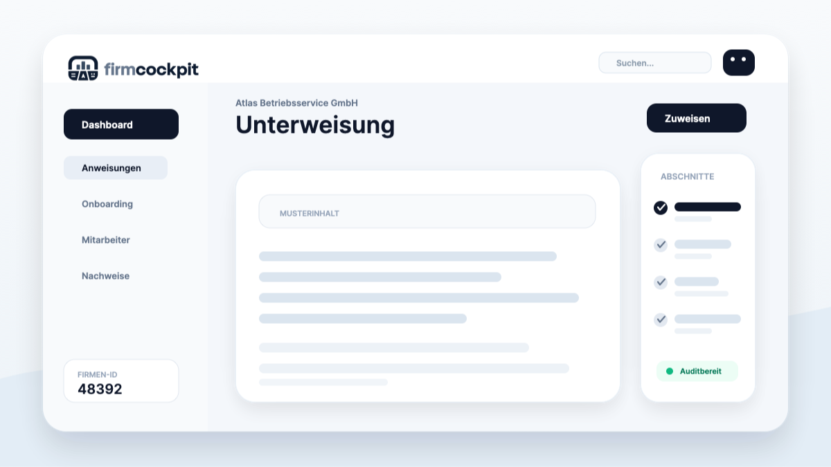 FirmCockpit Blogbild: Unterweisung: Pflicht, Inhalte, Dokumentation und Software im Überblick